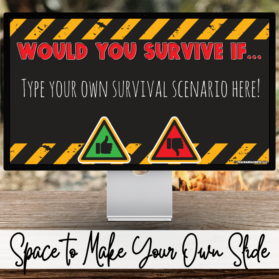 Back to School No-Prep Icebreaker Discussion Game "Would You Survive?" Community Building 3rd 4th 5th