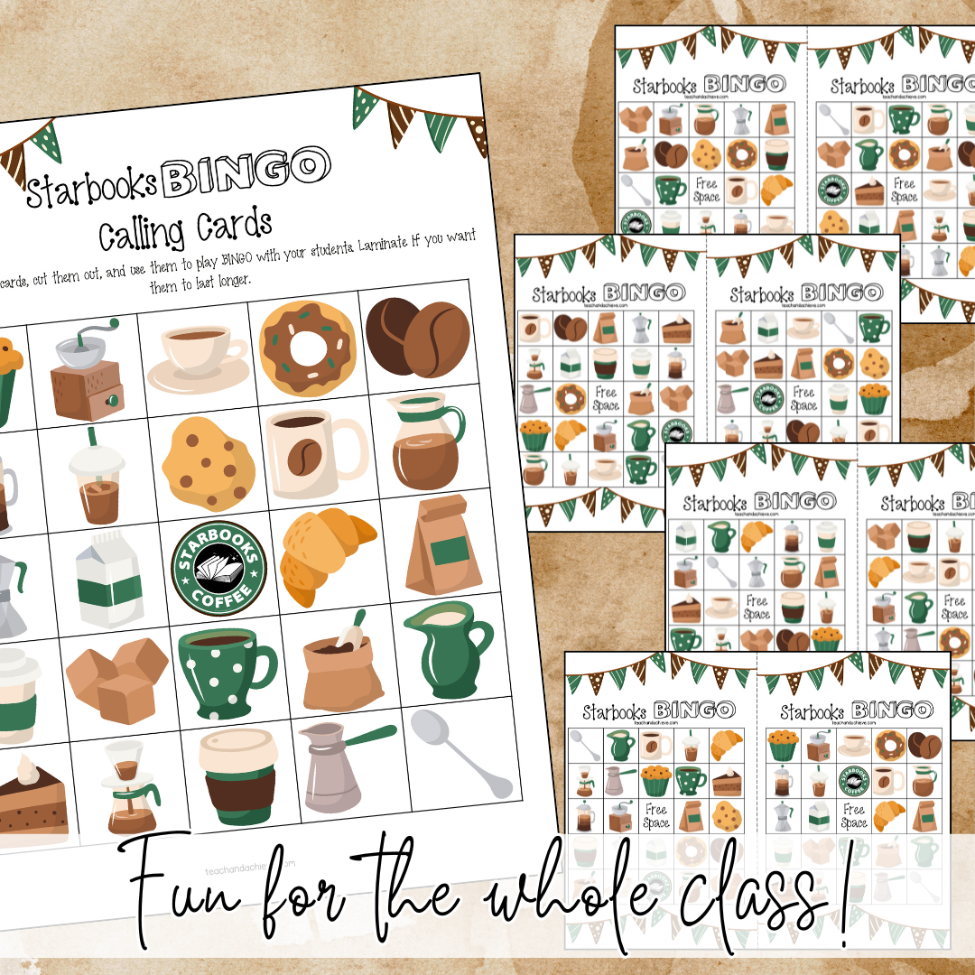 Starbooks Classroom Transformation BINGO Cards | Coffee Classroom Activity