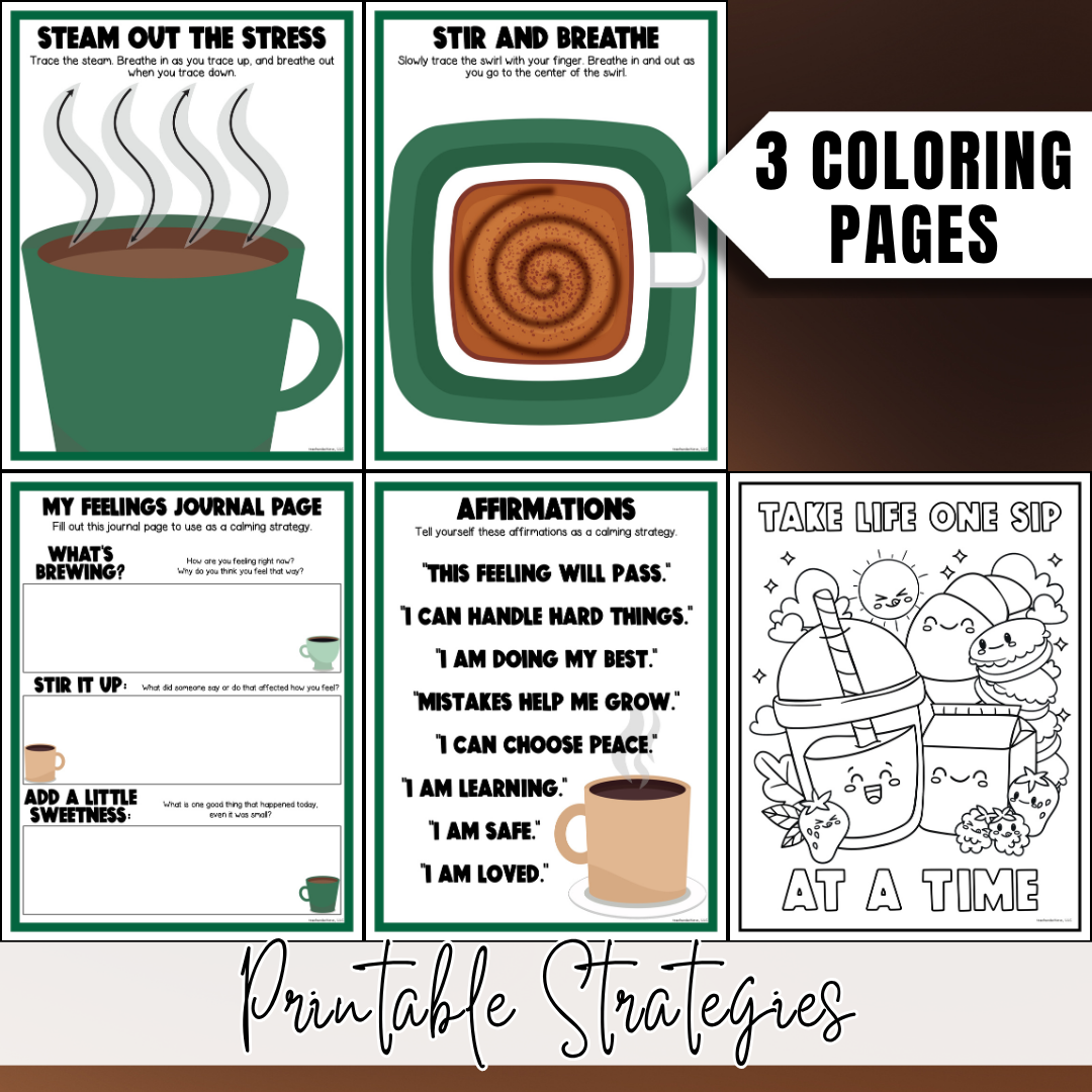 Starbooks Coffee Classroom Calm Down Corner Printables | Calm Corner Decor