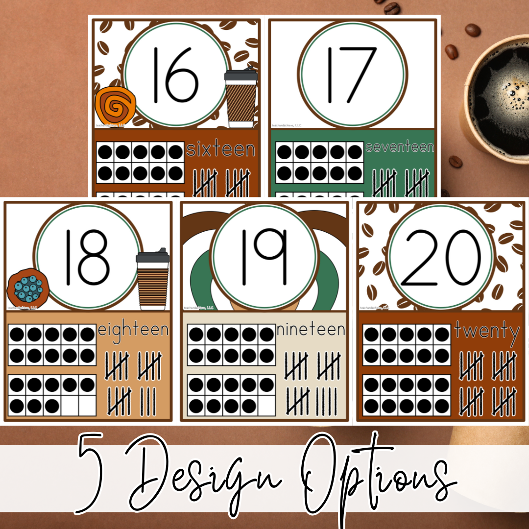 Starbooks Coffee Classroom Number Posters | Number Recognition Posters