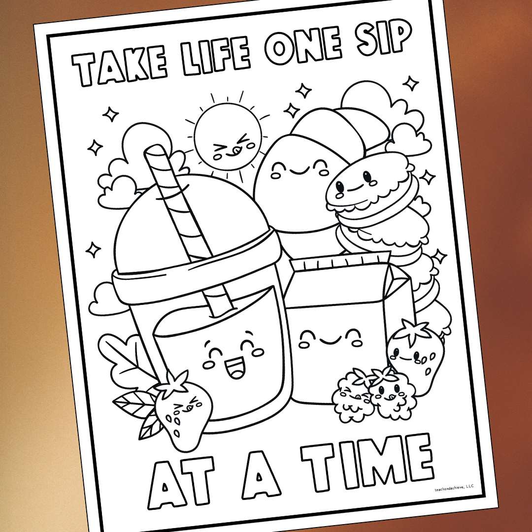 FREE Starbooks Coffee Classroom Calm Down Corner Coloring Pages | SEL Activities