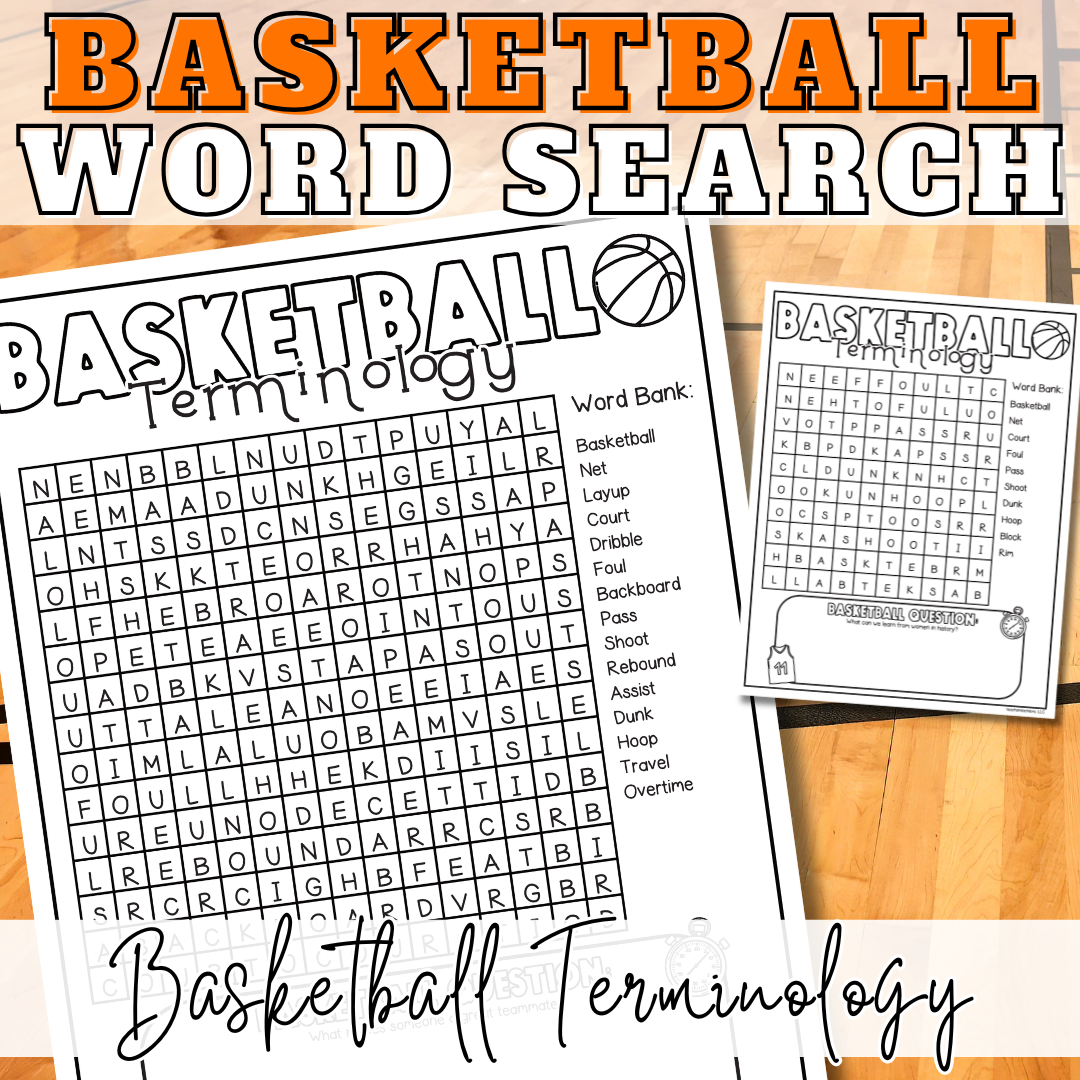 March Basketball Madness Word Search Printable – No Prep Early Finisher Activity