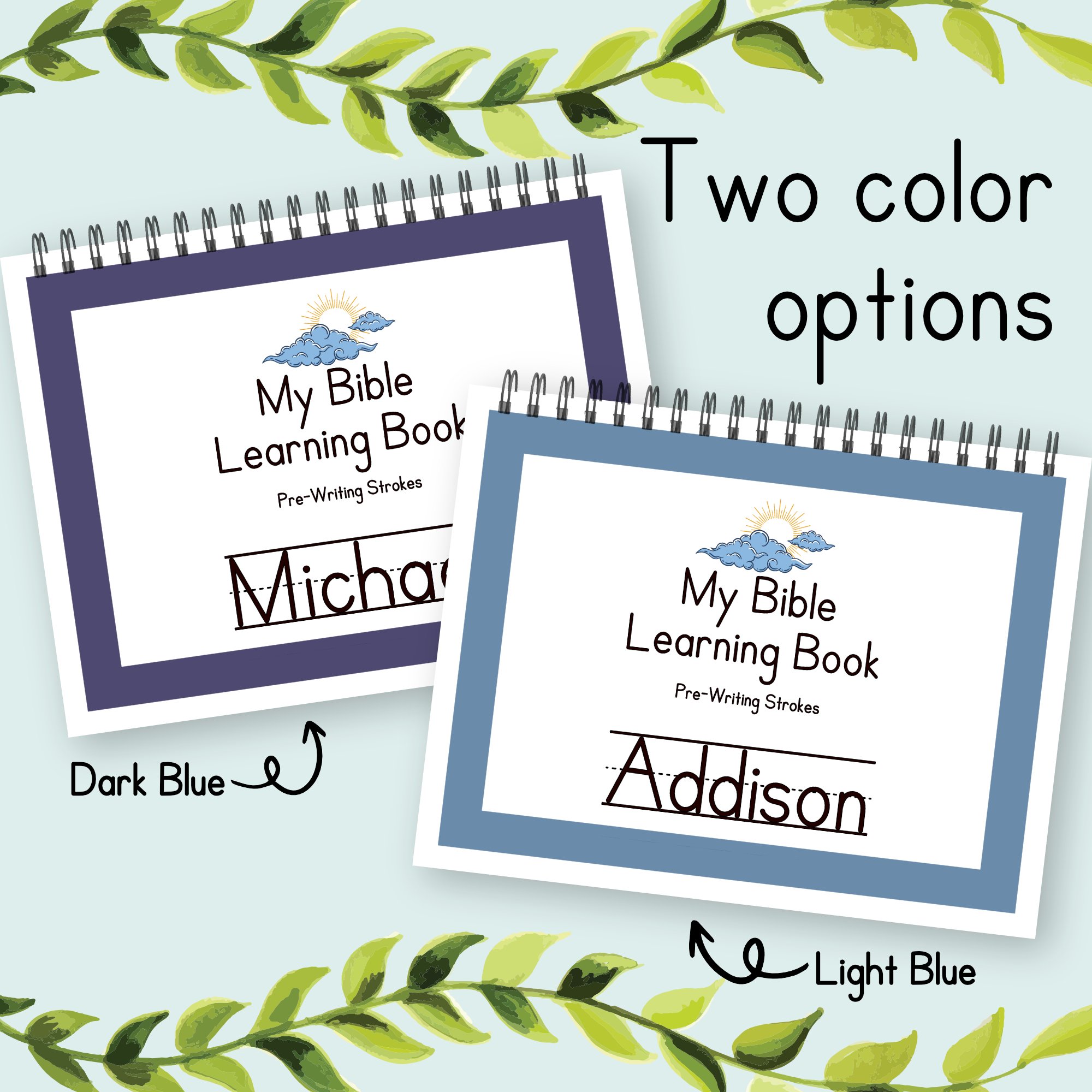 A Preschool/Kindergarten Bible Learning Book to practice the pre-writing strokes so your child can improve their handwriting.