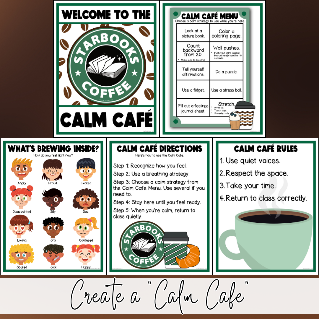 Starbooks Coffee Classroom Calm Down Corner Printables | Calm Corner Decor