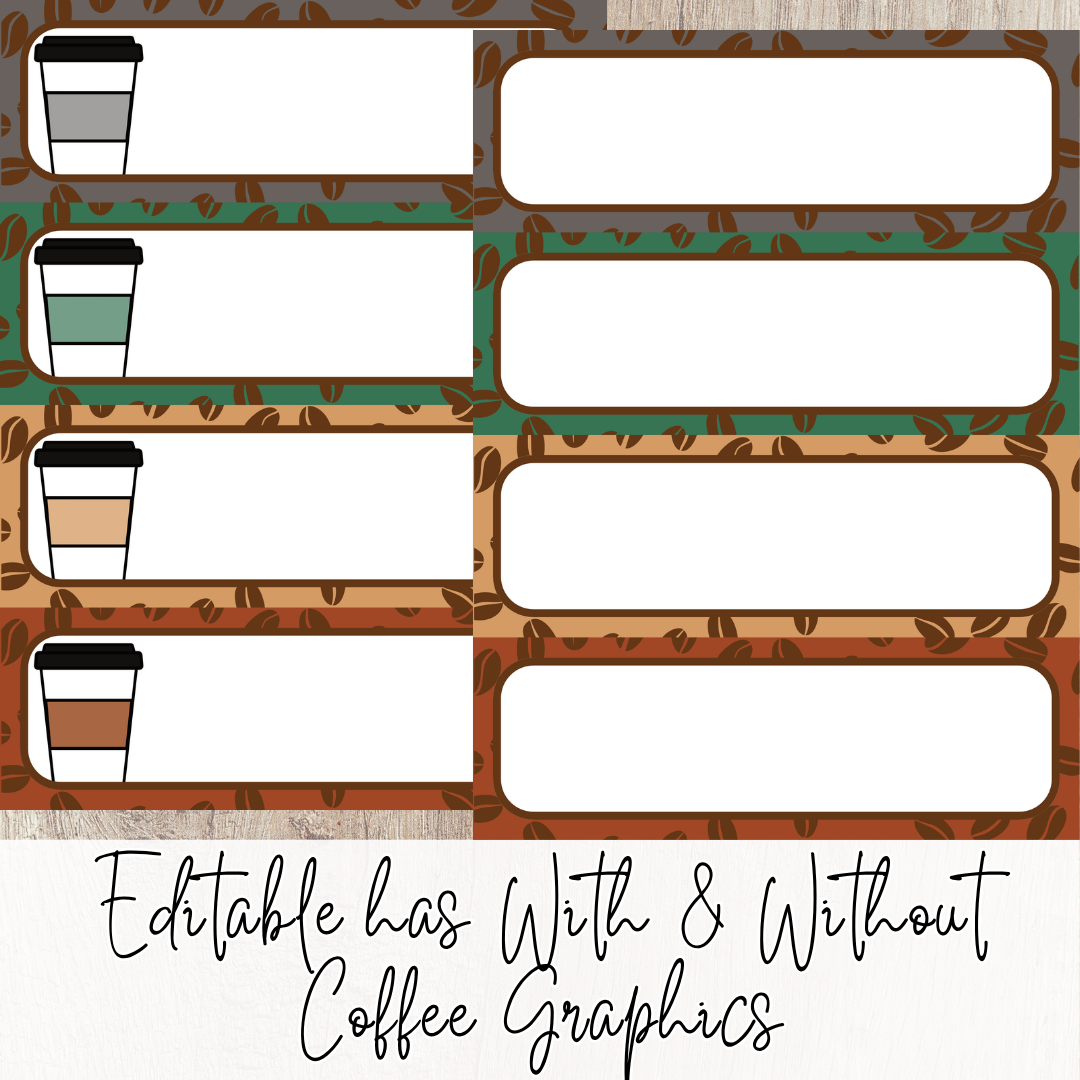 Editable Daily Schedule Cards | Starbooks Coffee Classroom Theme