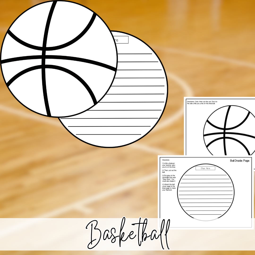 March Basketball Madness Activity Flip Book | Basketball Printable Craft & Writing Activity