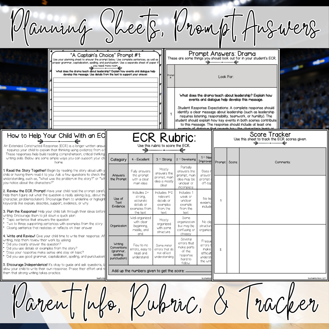 March Basketball Madness ECR Practice Writing Prompt Passage, Editable Drama Extended Constructed Response 3rd 4th 5th Grade