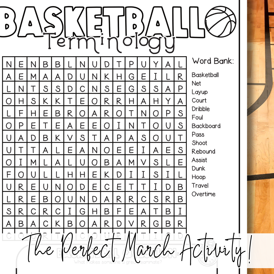 March Basketball Madness Word Search Printable – No Prep Early Finisher Activity