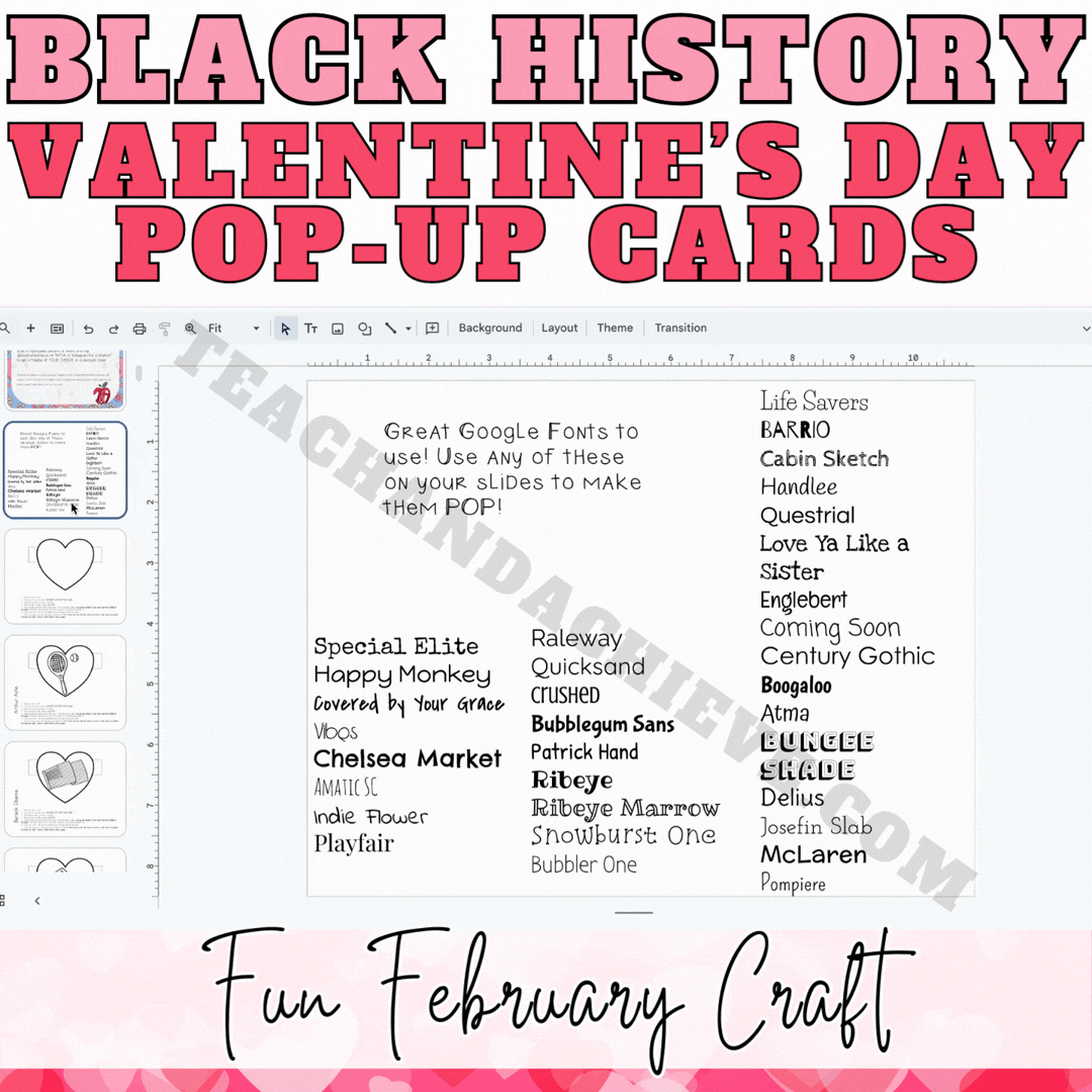 Black History Month Valentine’s Day Pop-Up Cards | Editable Craft Activity