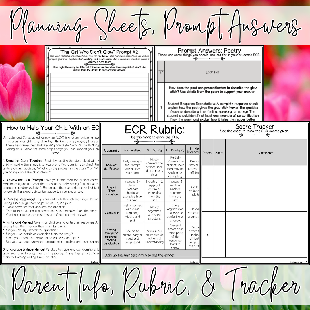 Spring ECR Practice Writing Prompts Passage Extended Constructed Response 3rd Grade 4th Grade 5th Grade