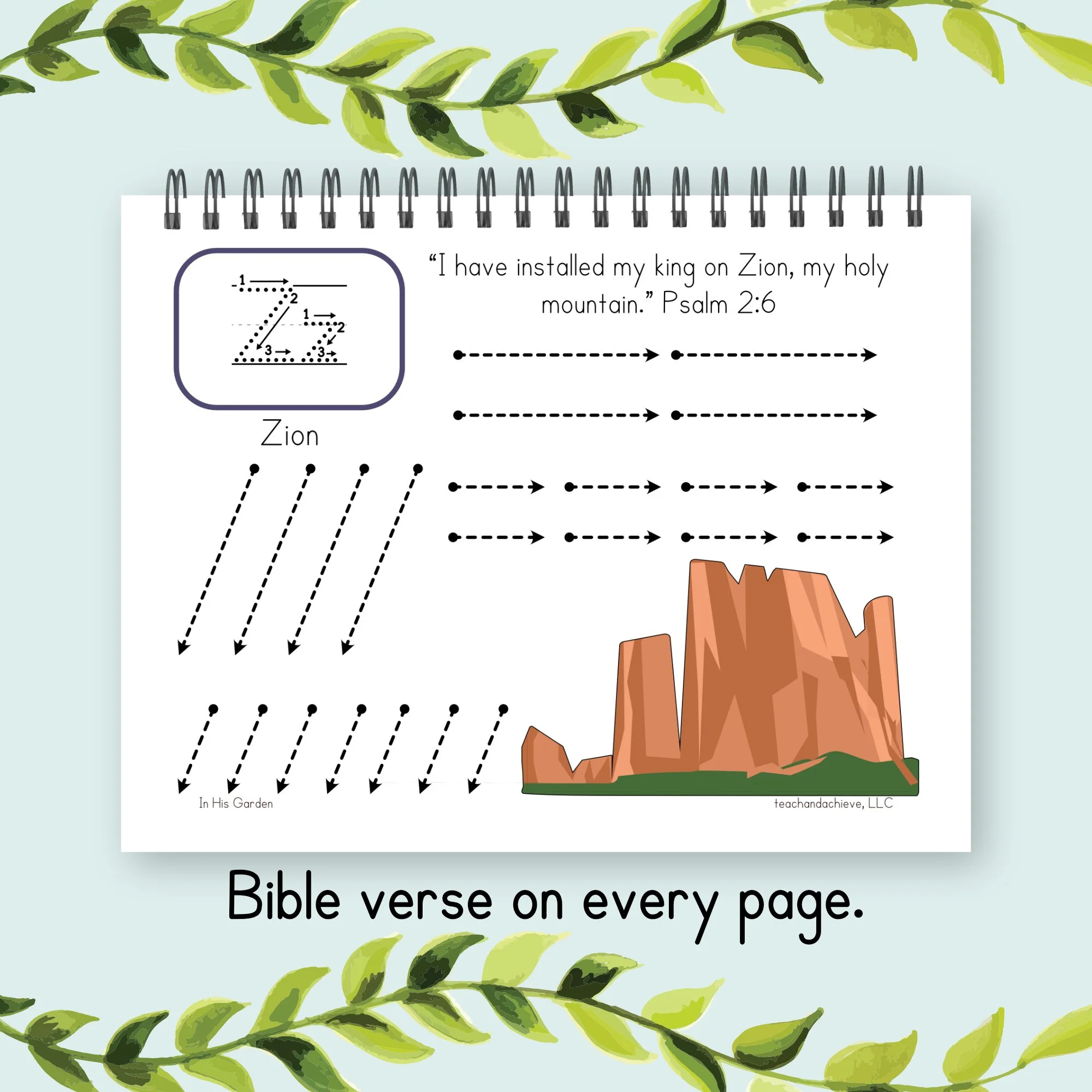 A Preschool/Kindergarten Bible Learning Book to practice the pre-writing strokes so your child can improve their handwriting.
