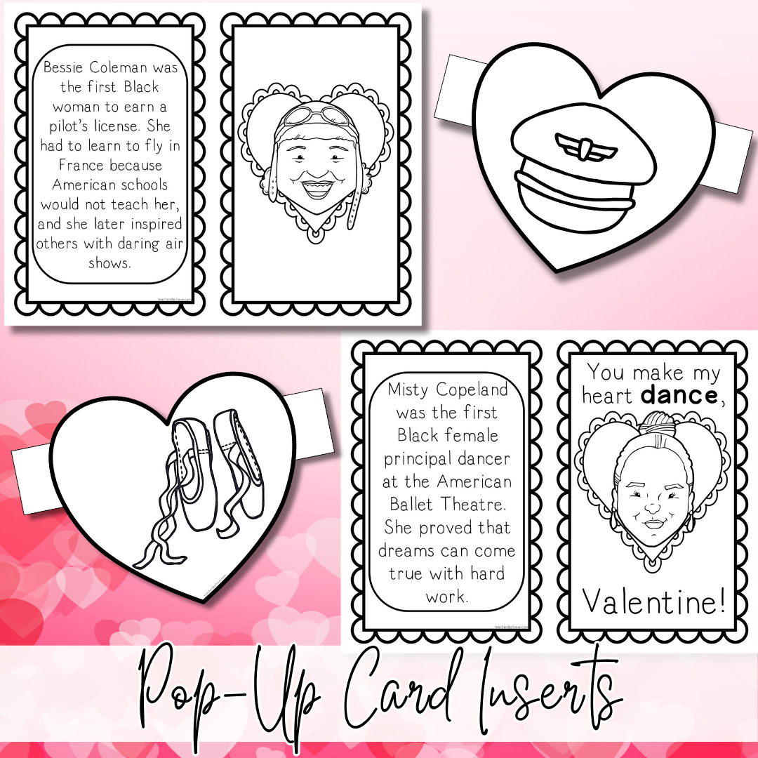 Black History Month Valentine’s Day Pop-Up Cards | Editable Craft Activity