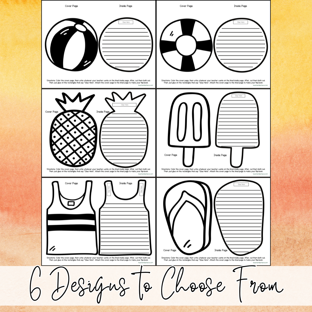 Summer Flipbook Writing Activity | End of Year Printable Flipbook | Last Week of School Reflection Craft | 3rd Grade, 4th Grade, 5th Grade