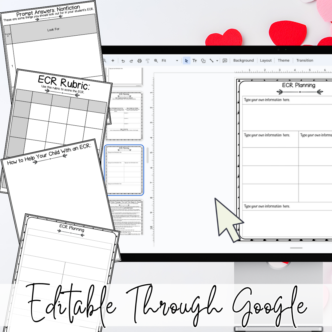 February Valentine's Day ECR Practice Writing Prompt Passage, Editable Nonfiction Extended Constructed Response 3rd 4th 5th Grade