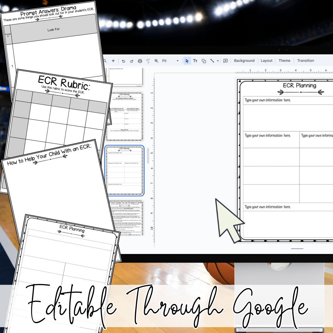 March Basketball Madness ECR Practice Writing Prompt Passage, Editable Drama Extended Constructed Response 3rd 4th 5th Grade
