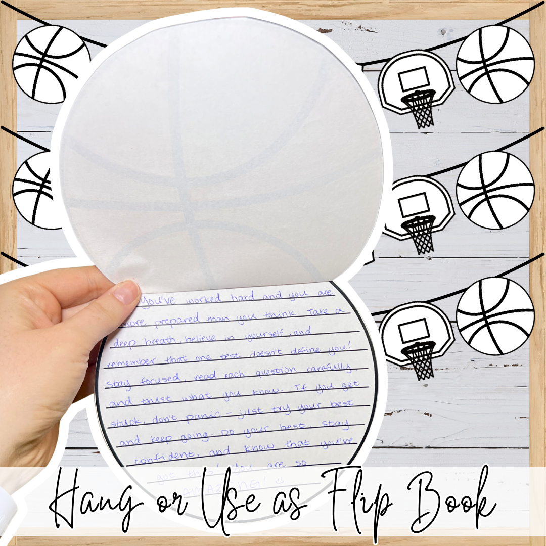 March Basketball Madness Activity Flip Book | Basketball Printable Craft & Writing Activity