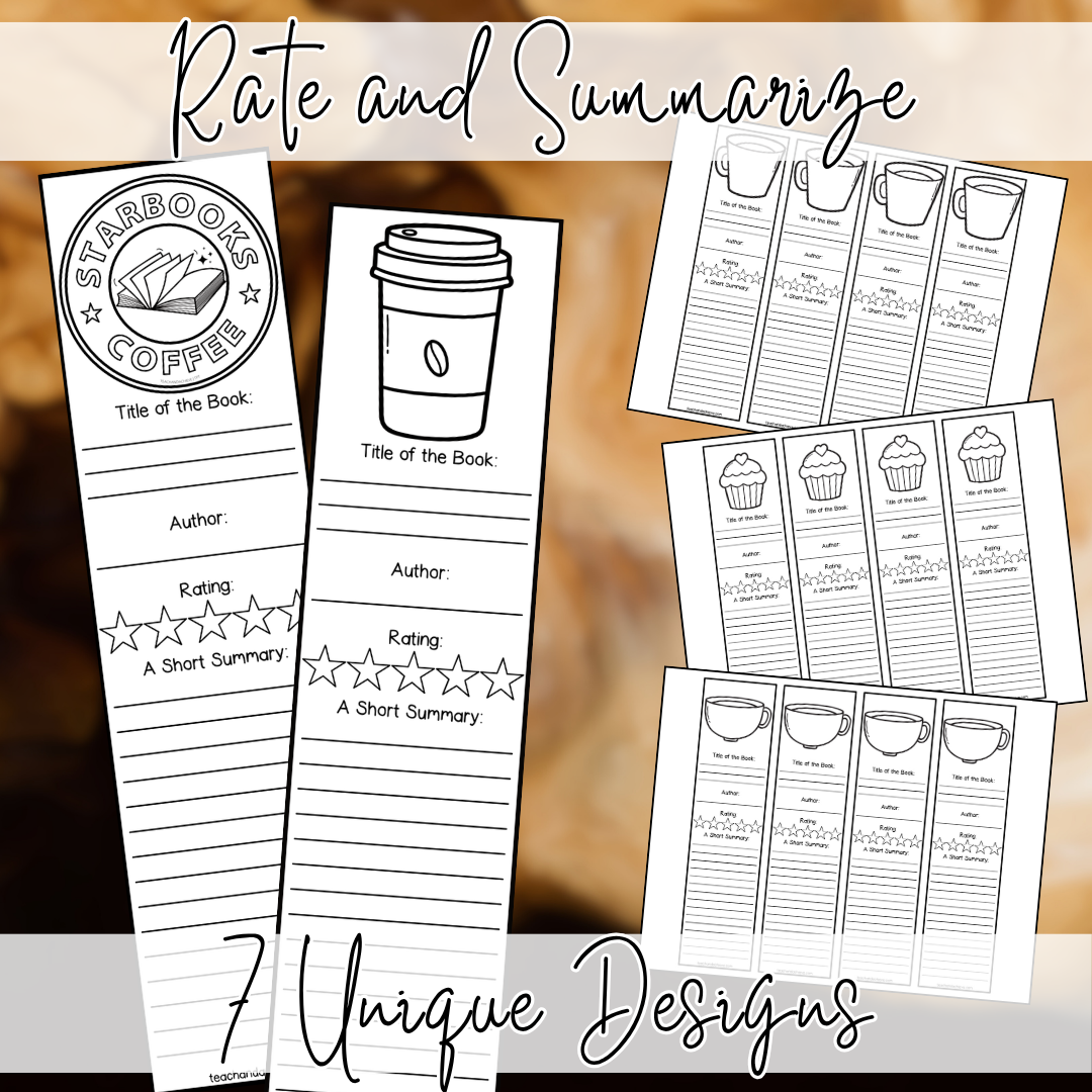 Editable Starbooks Bookmarks & Reading Response Activities | Classroom Transformation