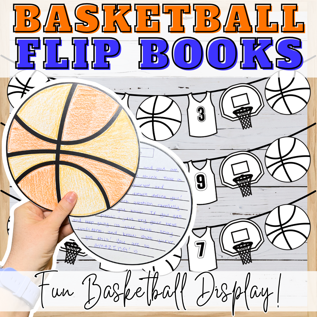March Basketball Madness Activity Flip Book | Basketball Printable Craft & Writing Activity