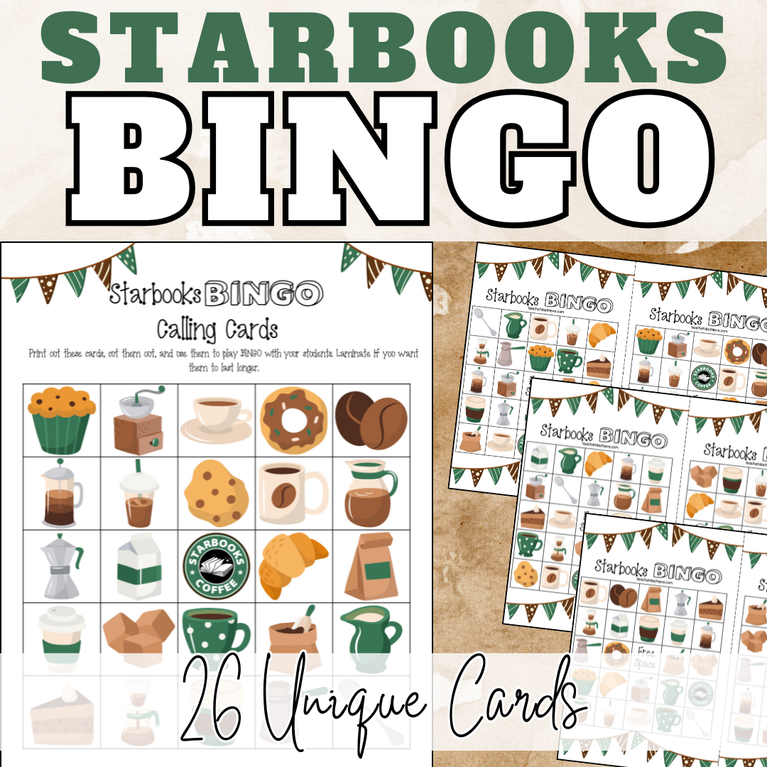 Starbooks Classroom Transformation BINGO Cards | Coffee Classroom Activity