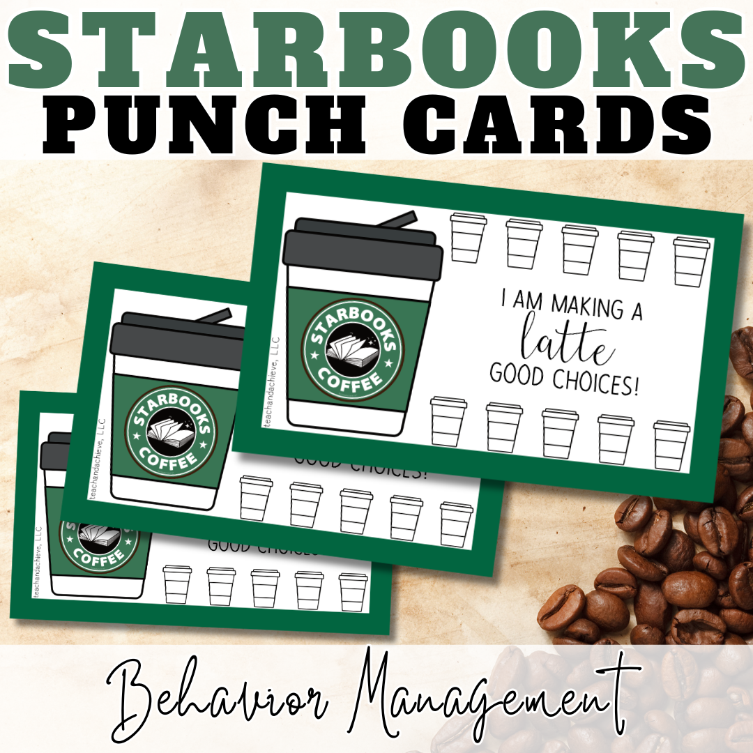 FREE Starbooks Coffee Classroom Reward Punch Cards | Coffee Theme Classroom Decor