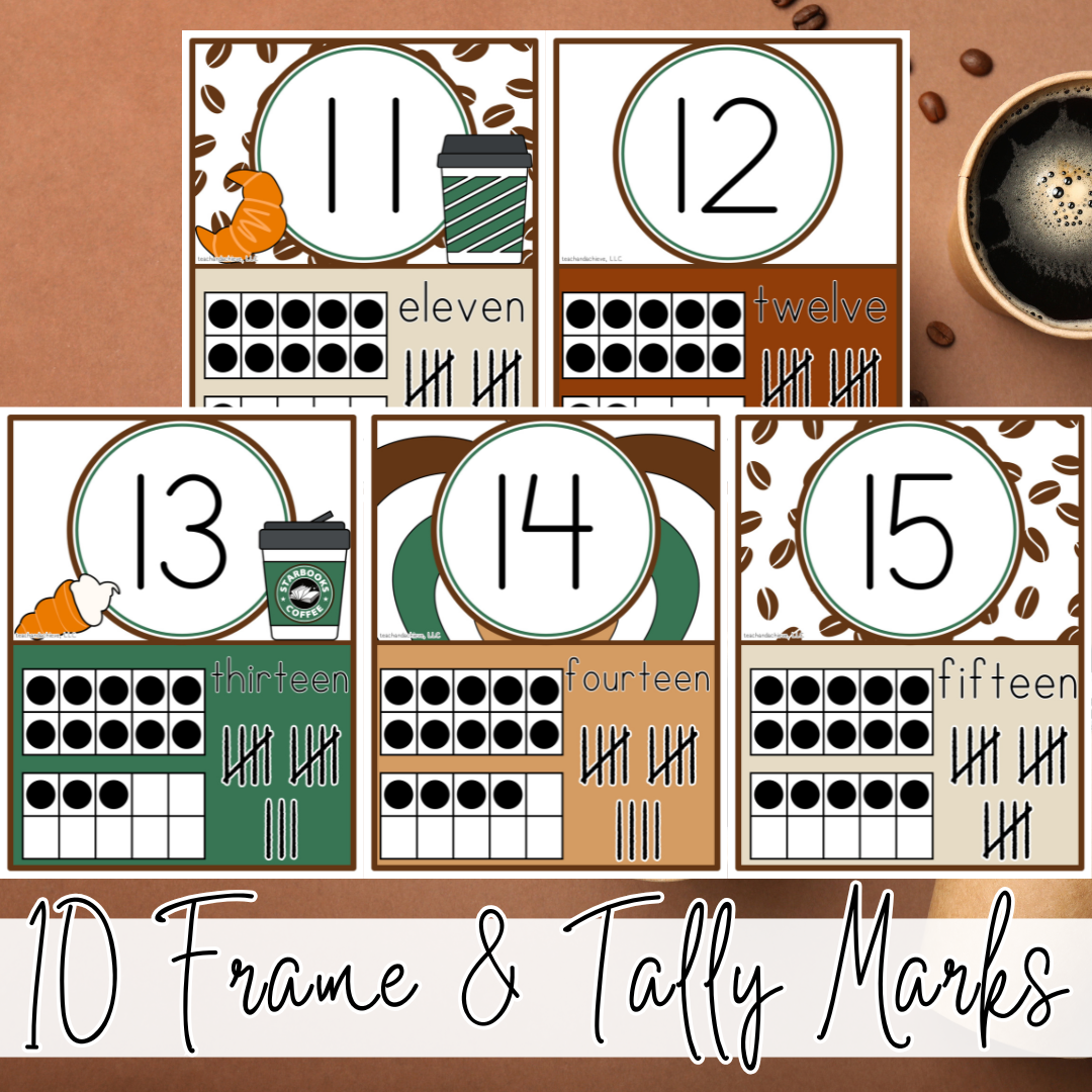 Starbooks Coffee Classroom Number Posters | Number Recognition Posters