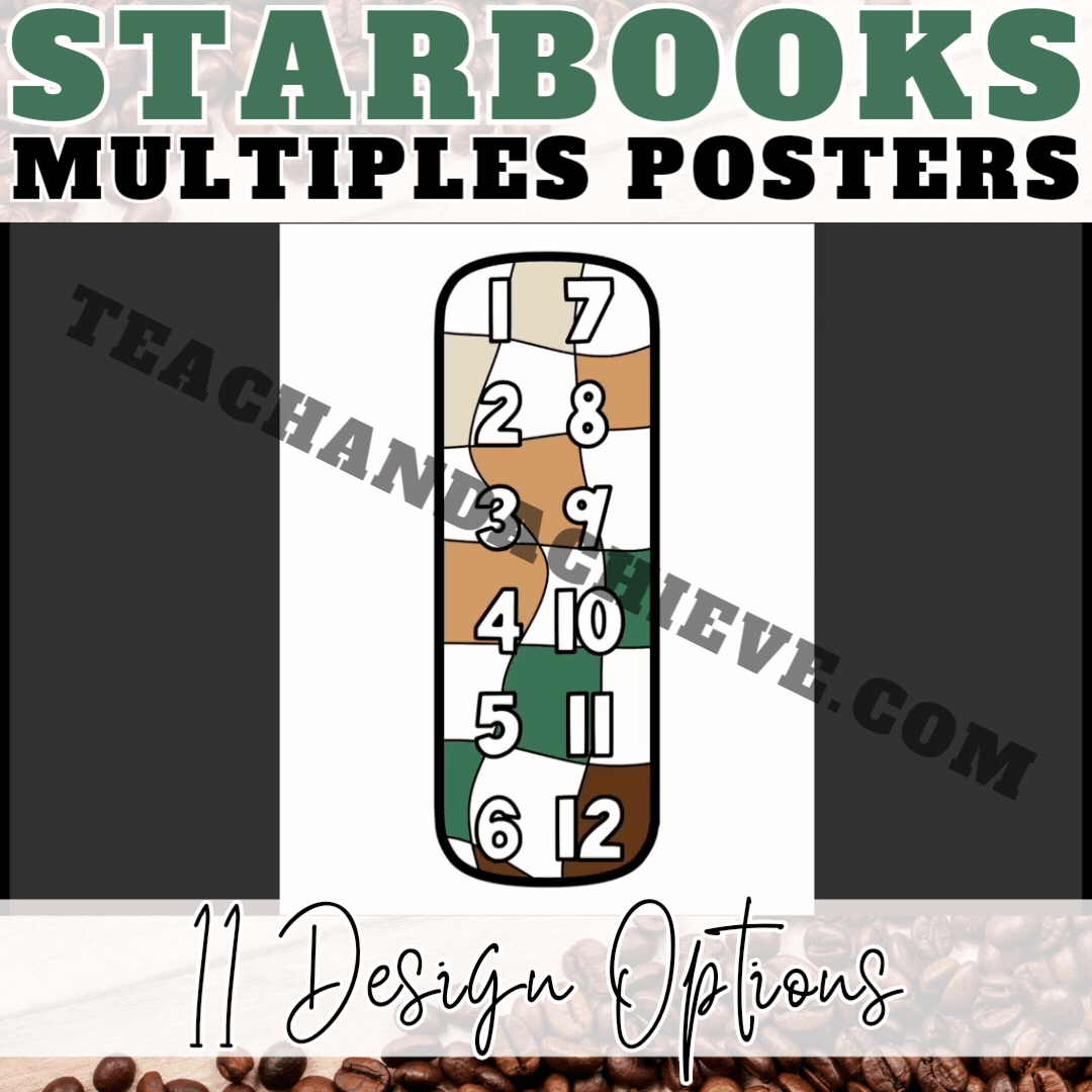 Starbooks Skip Counting Posters | Coffee Classroom Multiples Posters