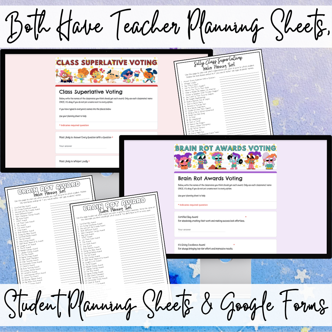 Funny End of Year Class Awards | Silly Student Superlatives | Gen Z & Alpha Slang Awards | Editable Classroom Award Certificates
