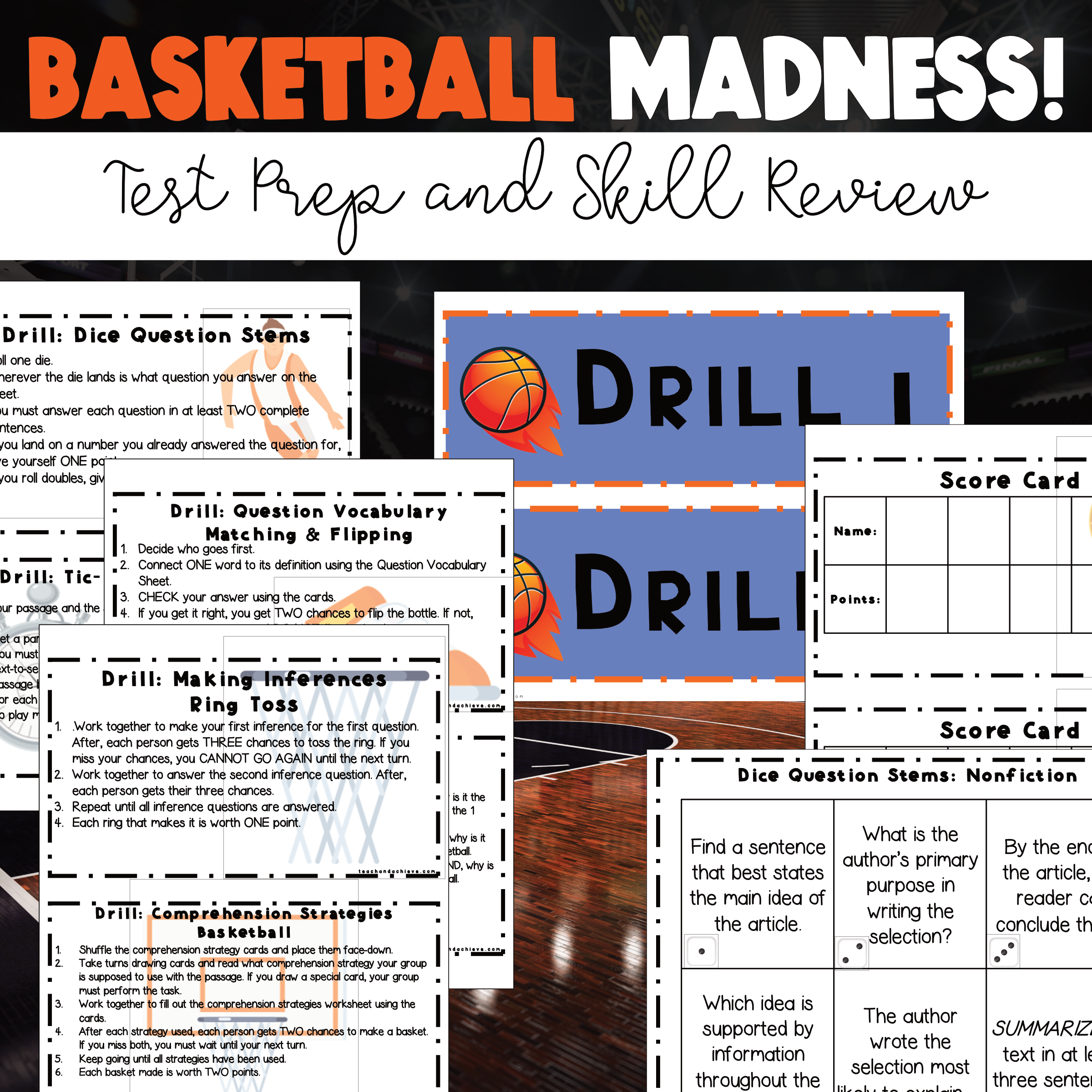 March Basketball Madness Classroom Transformation for Reading Test Prep in 3rd, 4th, and 5th Grade classrooms