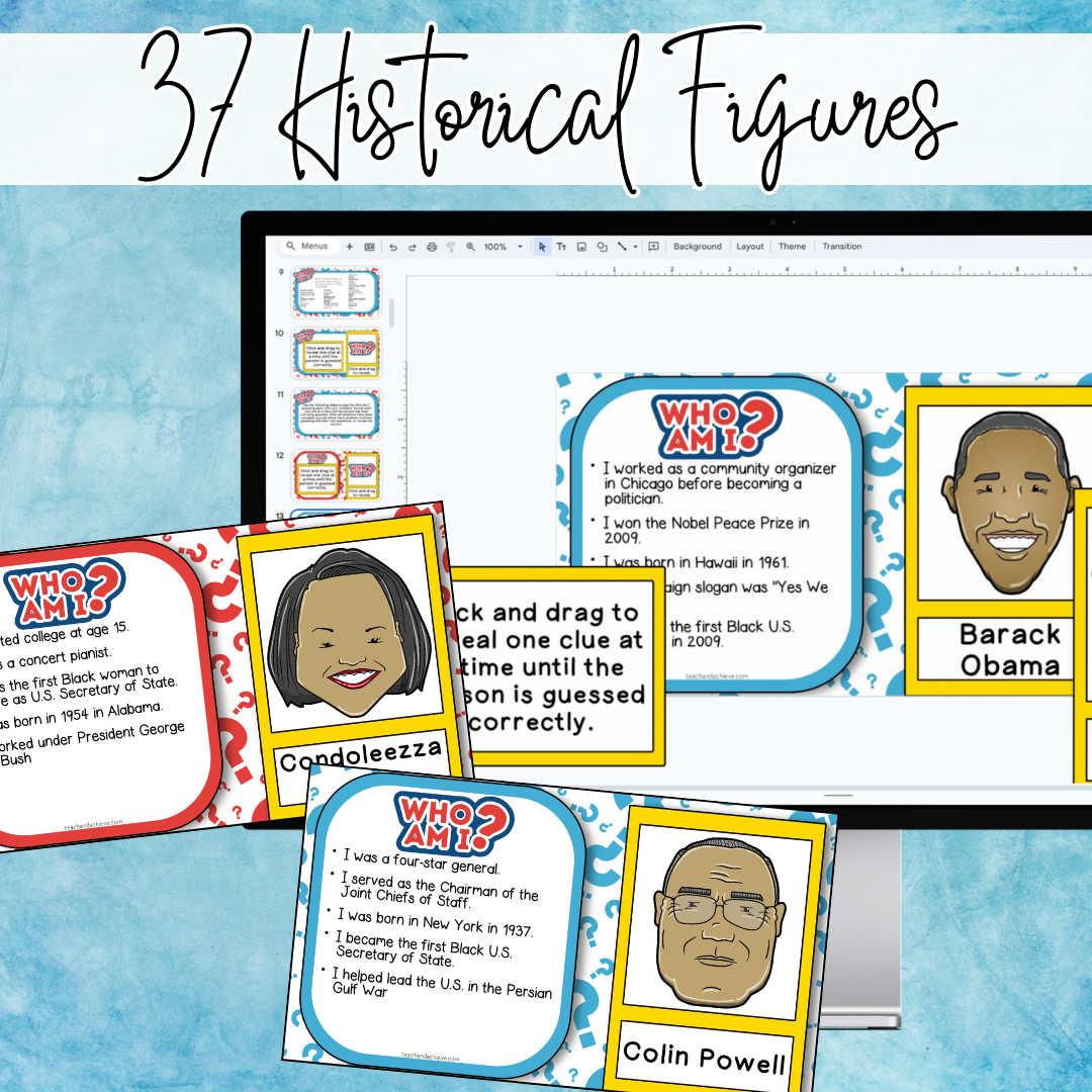 Black History Month Digital Guess Who Game for the Classroom