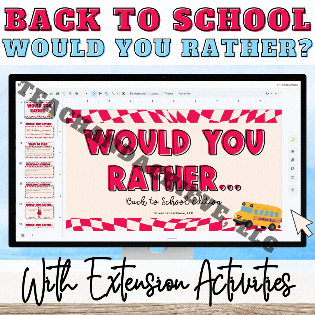 Back to School Would You Rather Game, First Day of School Activity, This or That 3rd 4th 5th