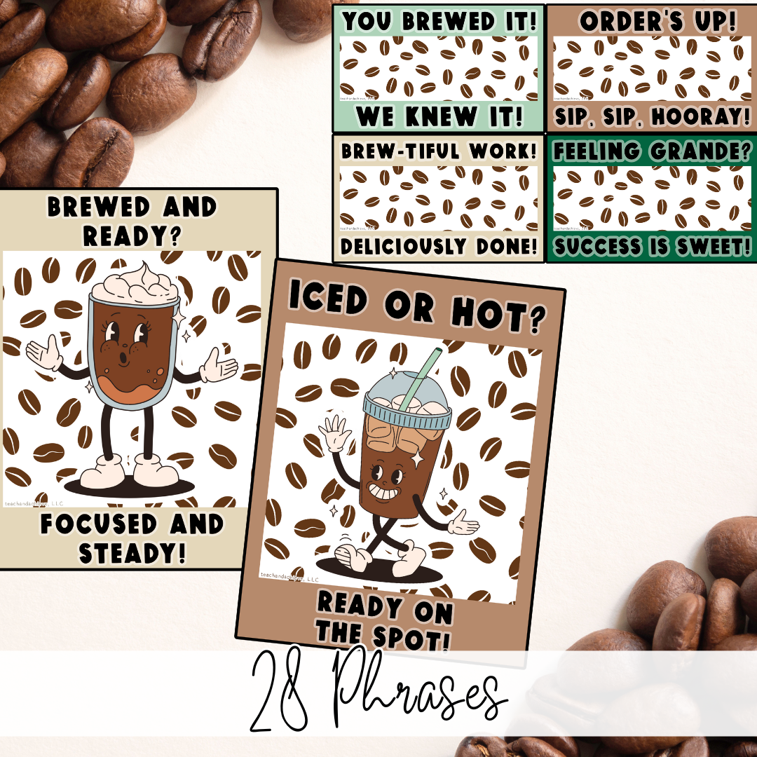 Starbooks Coffee Classroom Call and Response Posters | Classroom Management Decor