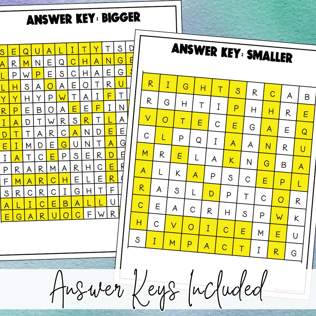 Women’s History Month Word Search Printable – March No Prep Early Finisher Activity