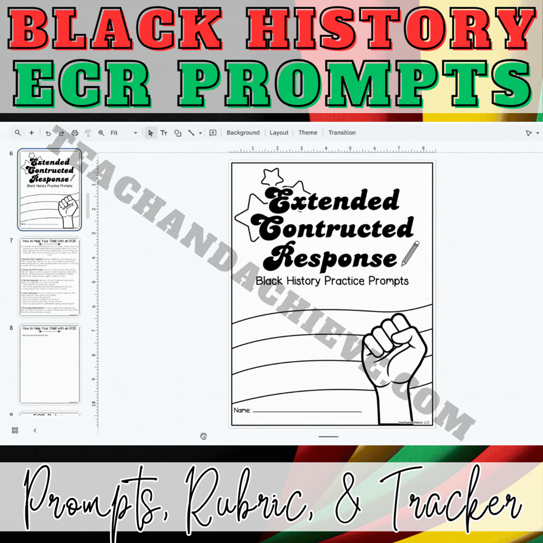 Black History Month Extended Constructed Response ECR Poetry Writing Prompts for Upper Elementary