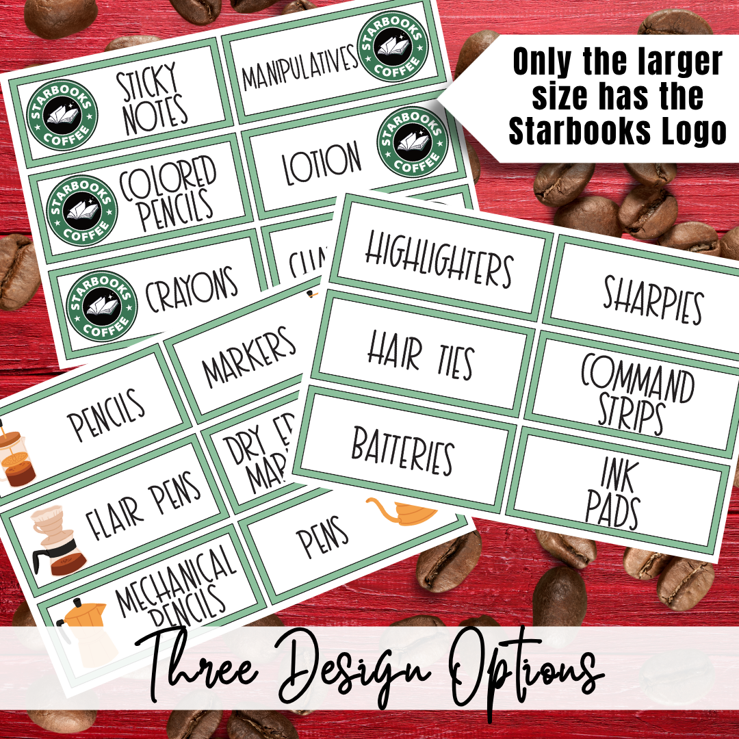 Starbooks Coffee Teacher Toolbox Labels | Editable Drawer Supply Labels