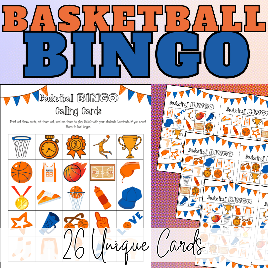 March Basketball Madness BINGO Cards | March Basketball Madness Activity Printable Game