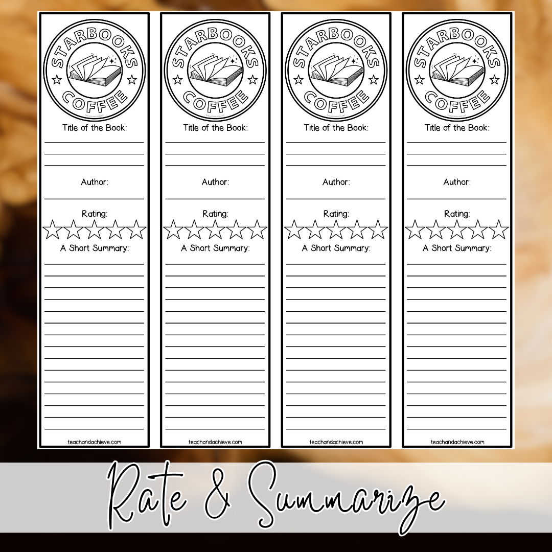 FREE Starbooks Bookmarks & Reading Response Activities | Classroom Transformation