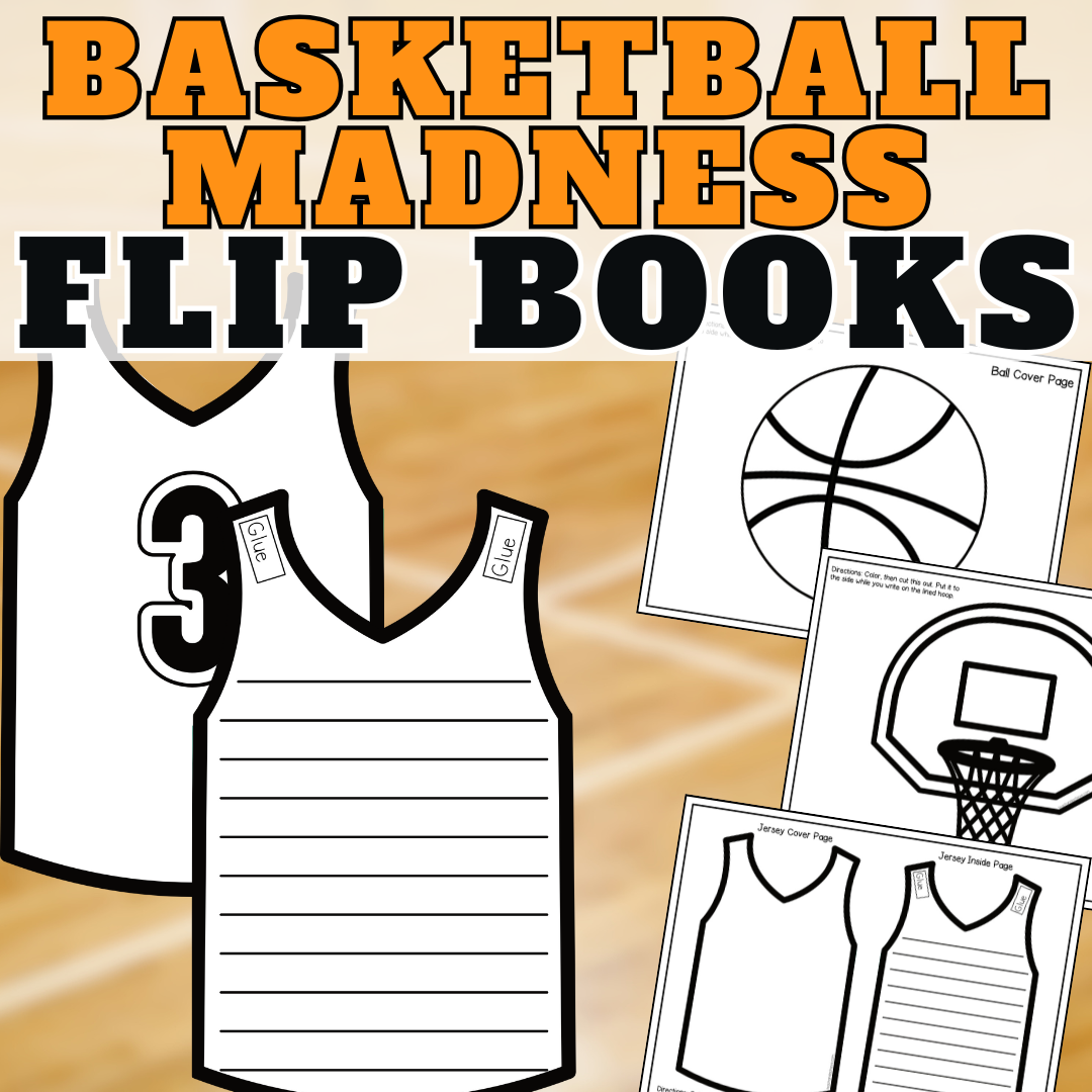 March Basketball Madness Activity Flip Book | Basketball Printable Craft & Writing Activity