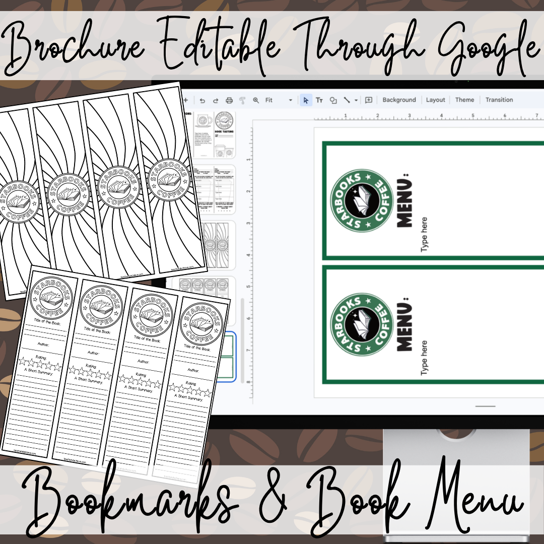 Starbooks Coffee Shop Book Tasting Activity Trifold Brochure Template