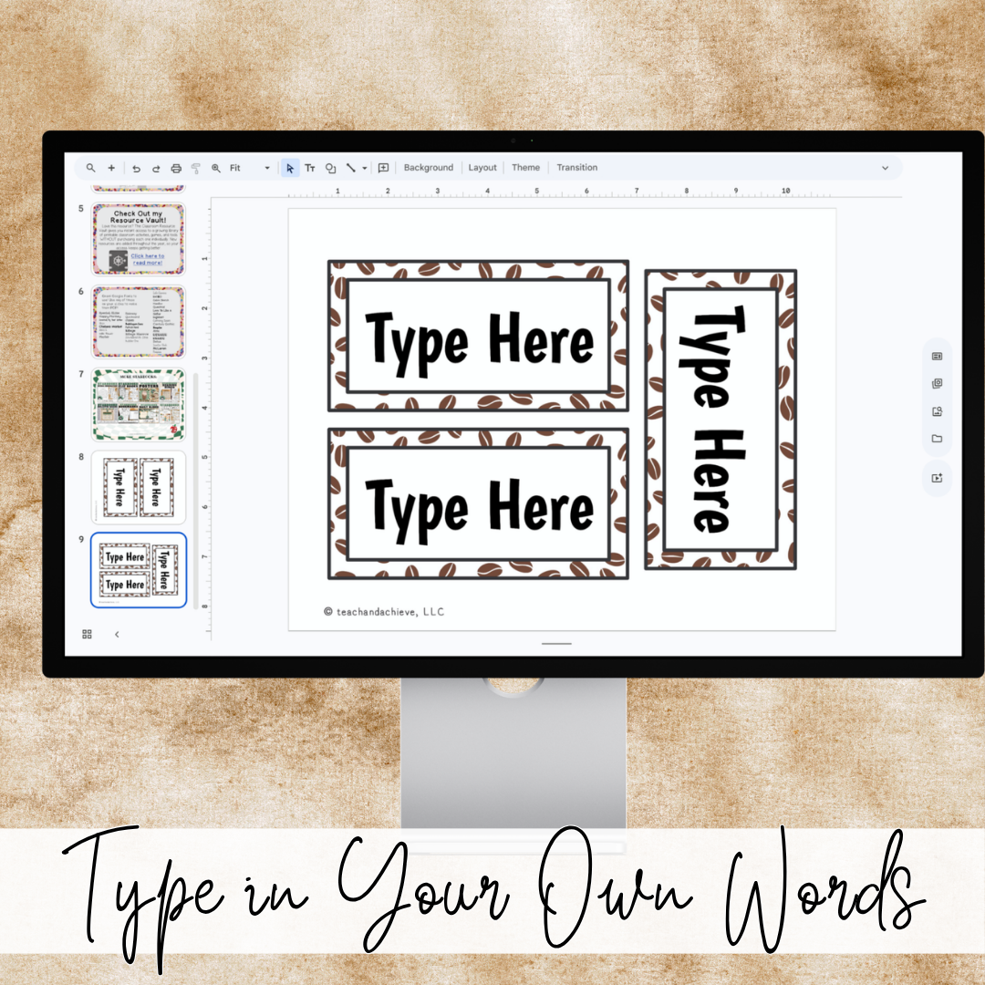 Coffee Theme Word Wall Letters | Starbooks Classroom Decor Alphabet Labels | Printable Bulletin Board Letter Cutouts