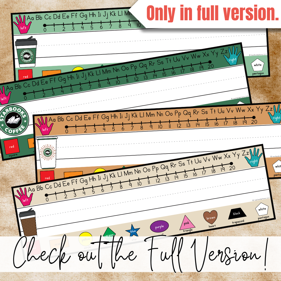 Free Editable Starbooks Coffee Classroom Name Plates and Desk Tags | Starbooks Decor