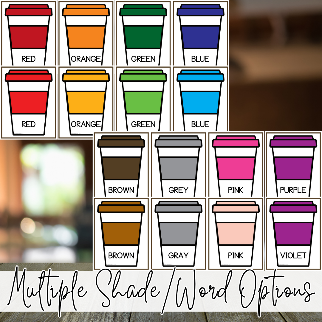 Starbooks Coffee Classroom Color Posters | Color Word & Color Name Posters