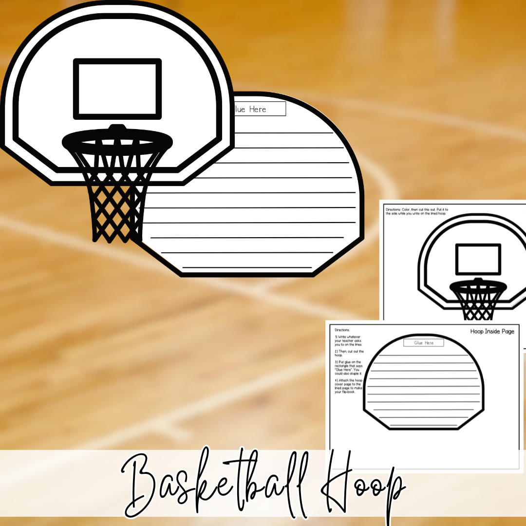 March Basketball Madness Activity Flip Book | Basketball Printable Craft & Writing Activity