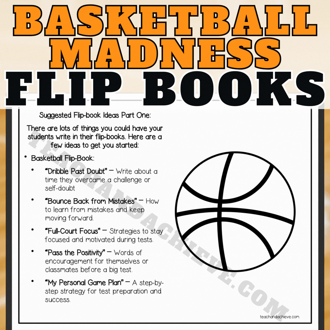 March Basketball Madness Activity Flip Book | Basketball Printable Craft & Writing Activity