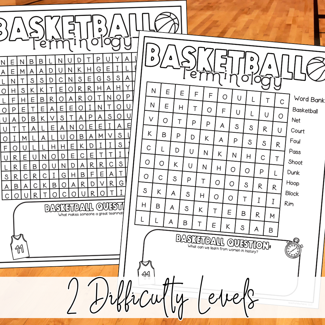 March Basketball Madness Word Search Printable – No Prep Early Finisher Activity