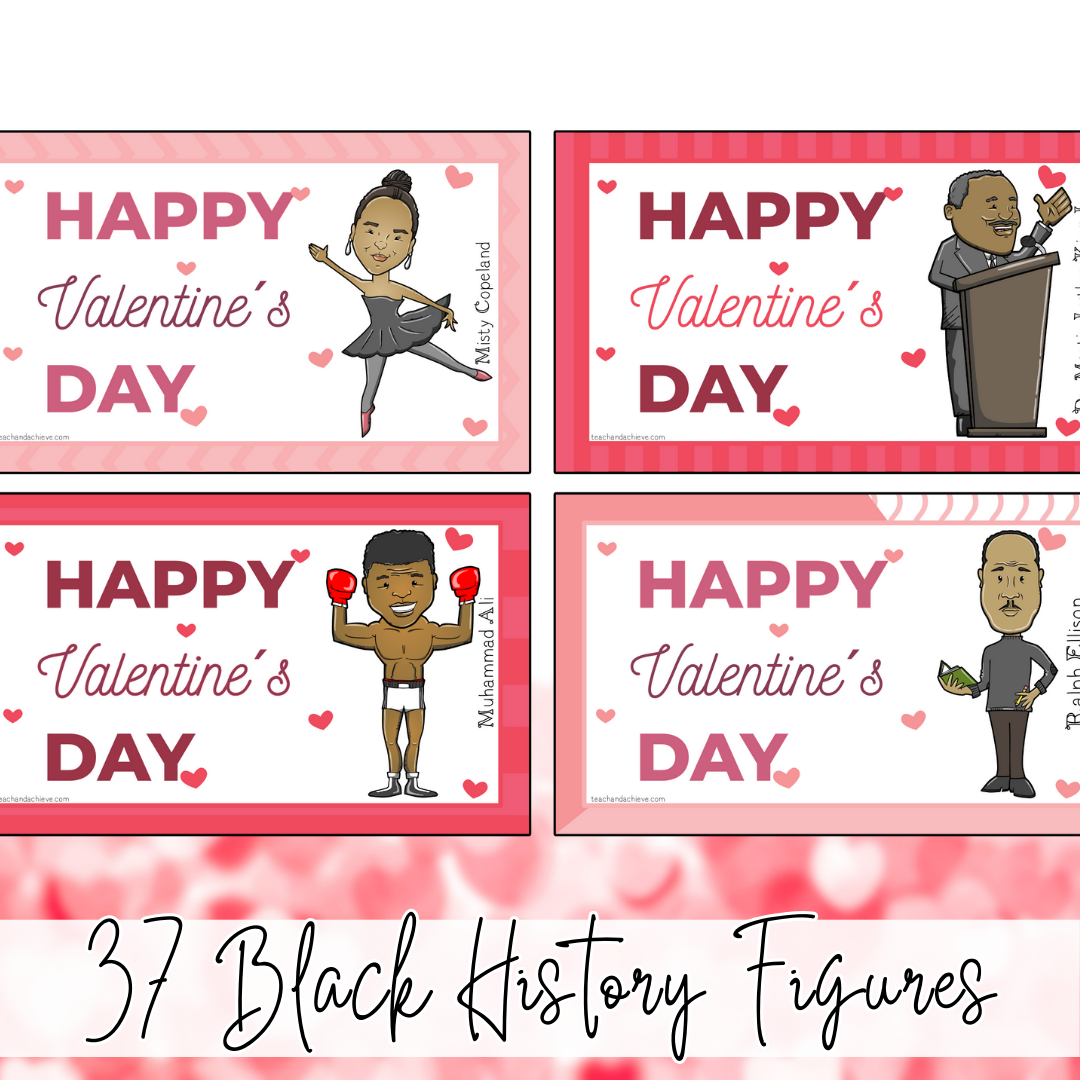 Black History Month Valentine’s Day Cards | Editable Classroom Valentines