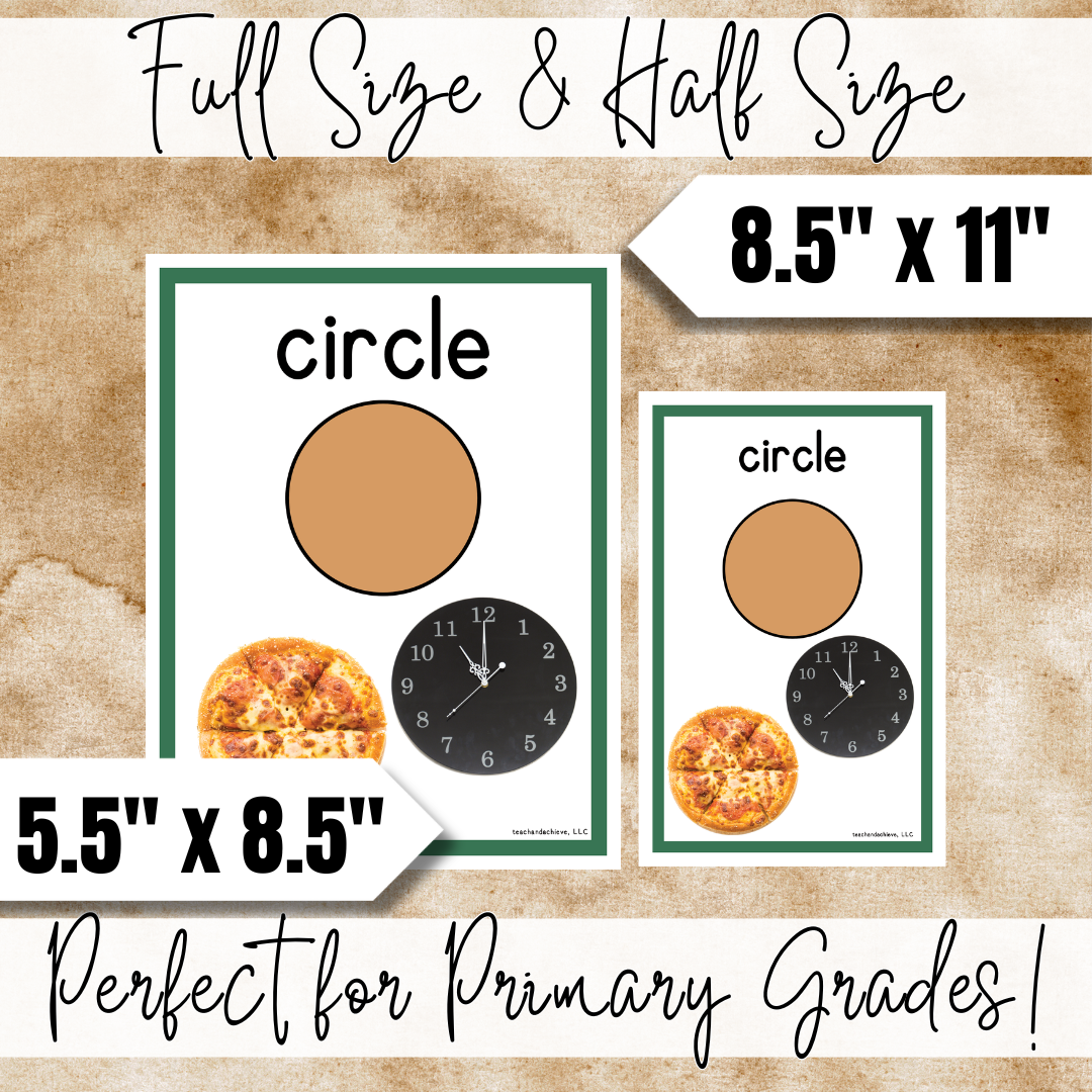 2D & 3D Shapes Posters with Real-Life Objects | Starbooks Coffee Classroom Decor
