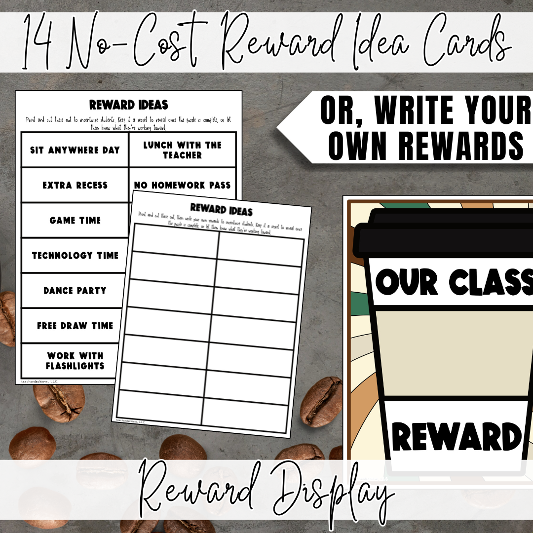 Starbooks Coffee Classroom Secret Reward Puzzle | Classroom Management Incentive