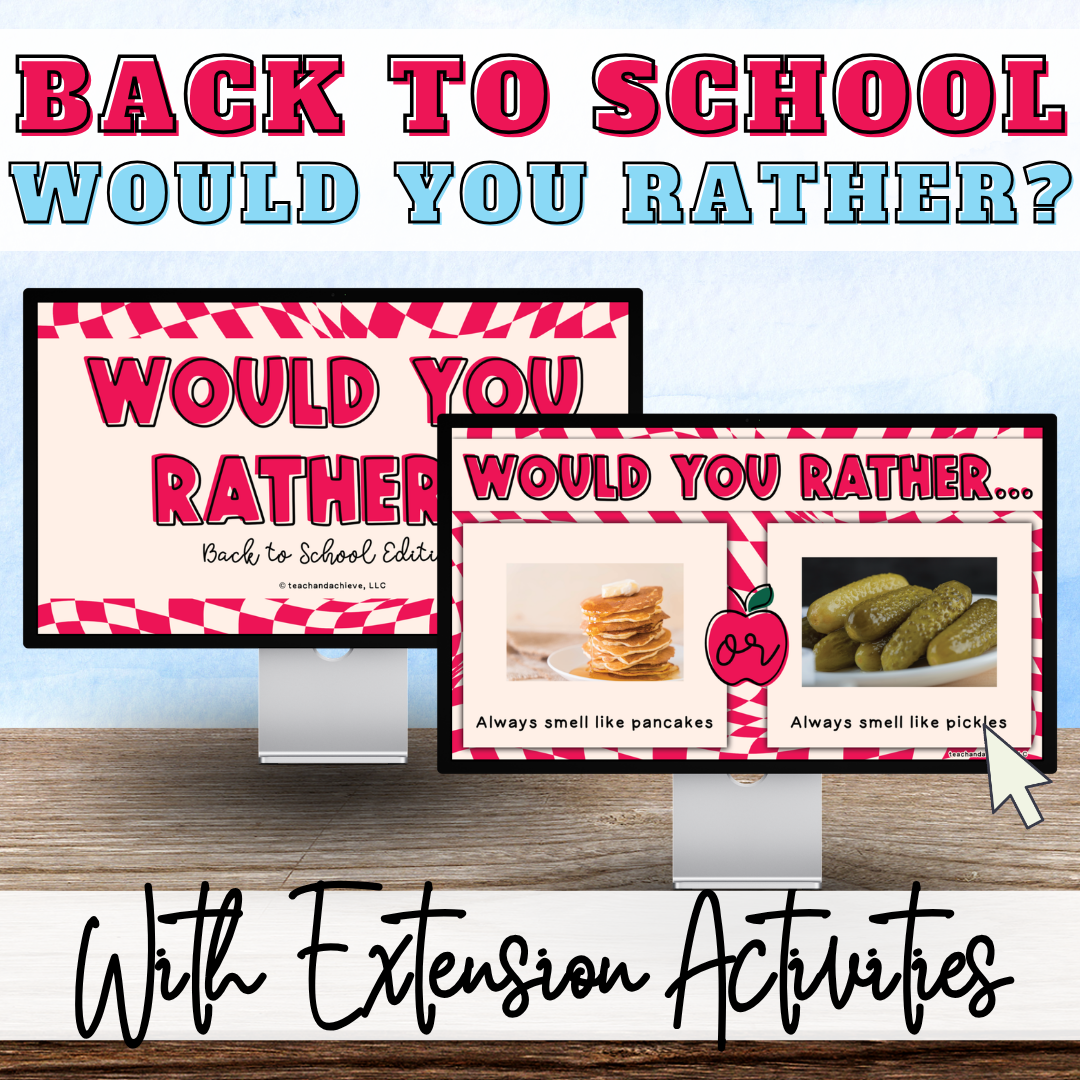 Back to School Would You Rather Game, First Day of School Activity, This or That 3rd 4th 5th