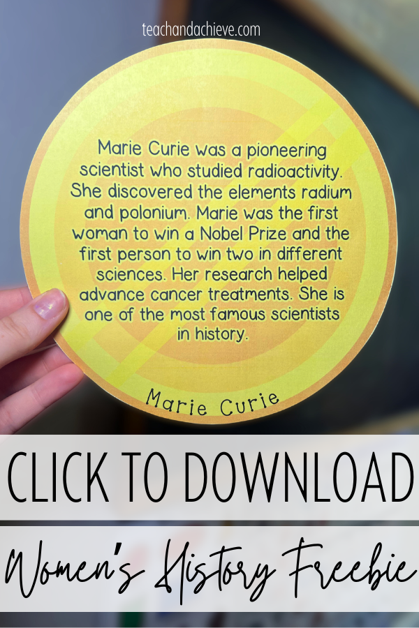 Women’s History Month Bulletin Board Ideas (Women in STEM March Door Decor With FREE Printable)