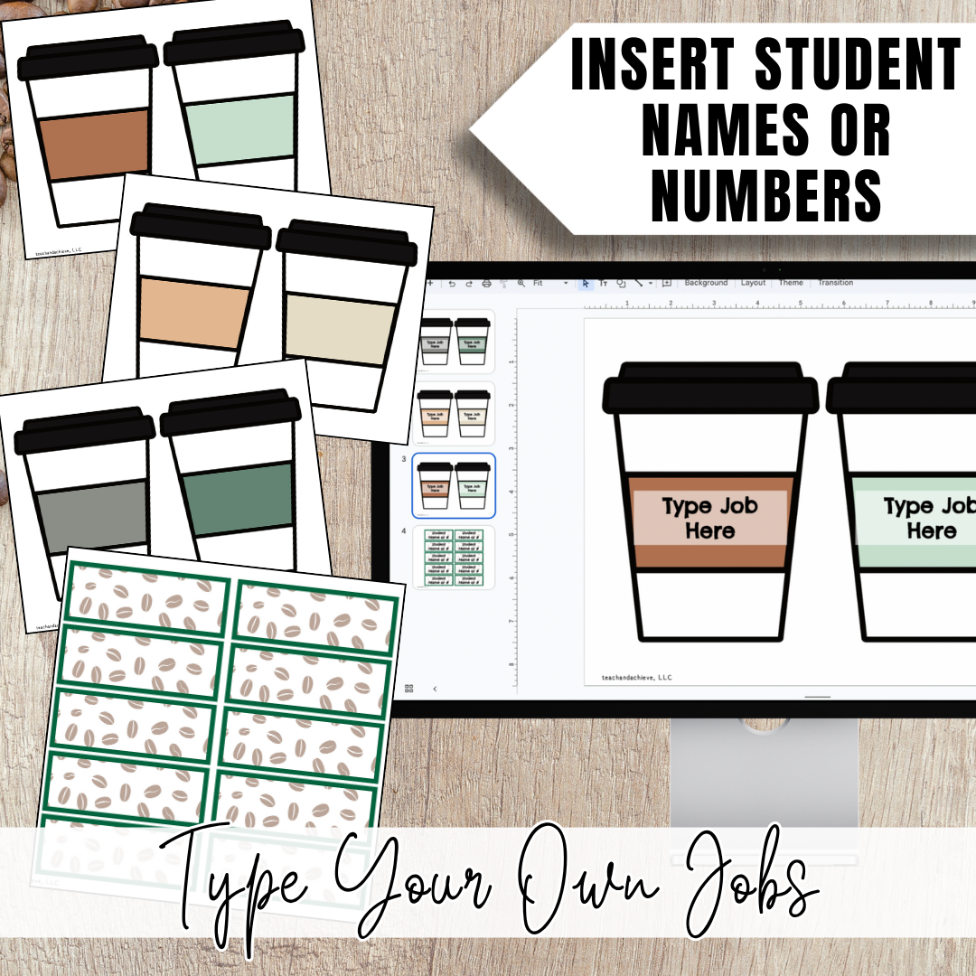 Starbooks Coffee Classroom Jobs Display | Editable Classroom Jobs Chart